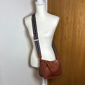 Margot Fiona Cognac Leather Crossbody Tote